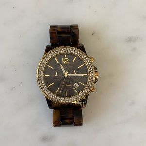 Michael Kors oversized tortoise shell watch